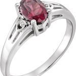 14K White Natural Rodolite Garnet Ring - 61181