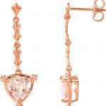 14K Rose Natural Pink Morganite Vintage-Inspired Earrings - 69608