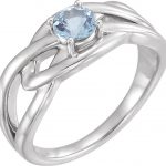 Platinum Natural Aquamarine Ring - 71928