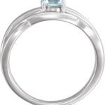 Platinum Natural Aquamarine Ring - 71928