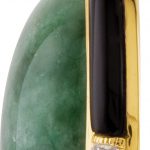 14K Yellow Natural Russian Jadeite, Onyx & .05 CTW Diamond Pendant - 69732