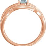 14K Rose Natural Aquamarine Ring - 71928