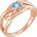 14K Rose Natural Aquamarine Ring - 71928