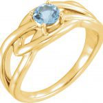 14K Yellow Natural Aquamarine Ring - 71928