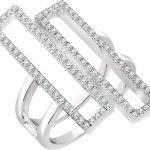 14K White 1/2 CTW Natural Diamond Geometric Ring - 652419