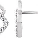 14K White 1/10 CTW Natural Diamond Geometric Earrings - 652272