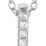 14K White .05 CTW Natural Diamond Bar 16-18" Necklace - 652218