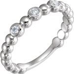 Platinum 1/8 CTW Diamond Beaded Ring - 123270