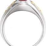 14K White/Yellow Lab-Grown Ruby Infinity Ring - 9844