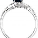 14K White Natural Blue Sapphire and .08 CTW Natural Diamond Ring - 71938