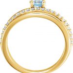 14K Yellow Natural Aquamarine & 1/4 CTW Natural Diamond Ring - 71919