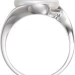 Sterling Silver Cultured White Freshwater Pearl Coin Ring - 67354