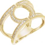 14K Yellow 1/4 CTW Natural Diamond Geometric Ring - 652322