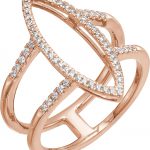 14K Rose 1/4 CTW Natural Diamond Geometric Ring - 652422