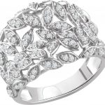 14K White 1/2 CTW Natural Diamond Leaf Ring - 652363