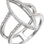 14K White 1/4 CTW Natural Diamond Geometric Ring - 652422