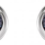 Platinum Lab-Grown Alexandrite Bezel-Set Earrings - 61086