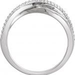 14K White .06 CTW Natural Diamond Criss-Cross Ring - 652314