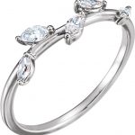 14K White 1/4 CTW Diamond Leaf Ring - 122971