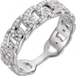 14K White 1/4 CTW Diamond Stackable Chain Link Ring - 123098