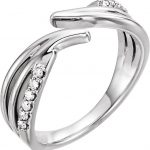 Platinum 1/8 CTW Diamond Bypass Ring - 123168