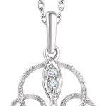 14K White 1/10 CTW Natural Diamond Filigree 16-18" Necklace - 652380