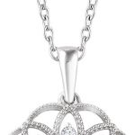 14K White 1/5 CTW Natural Diamond Granulated Filigree 18" Necklace - 652605