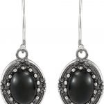 Sterling Silver Natural Black Onyx Vintage-Inspired Earrings - 85238