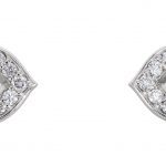 14K White 3/4 CTW Natural Diamond Halo-Style Clover Earrings - 86494