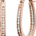 14K Rose 22.5 mm 1/2 CTW Natural Diamond Inside-Outside Hoop Earrings - 62190