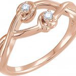 14K Rose .08 CTW Diamond Double Knot Ring - 123343