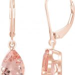 14K Rose Natural Pink Morganite Earrings - 652613