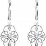 14K White 1/10 CTW Natural Diamond Filigree Earrings - 652381