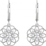 14K White 1/5 CTW Natural Diamond Granulated Filigree Earrings - 652606