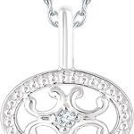 Sterling Silver .03 CTW Natural Diamond Key 16-18" Necklace - 652736