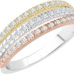 14K Tri-Color 1/2 CTW Diamond Stacked Ring - 652741