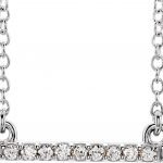 14K White .07 CTW Petite Natural Diamond Bar 16-18" Necklace - 652017