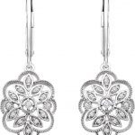 14K White 1/6 CTW Natural Diamond Granulated Filigree Earrings - 652602