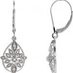 14K White 1/6 CTW Natural Diamond Granulated Filigree Earrings - 652608