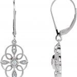 14K White 1/10 CTW Natural Diamond Filigree Earrings - 652381