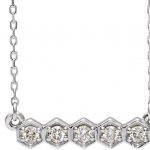 Platinum 1/5 CTW Natural Diamond Bar 16-18" Necklace - 86609