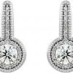 14K White 5/8 CTW Natural Diamond Halo-Style Dangle Earrings - 86629