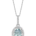 Sterling Silver Natural Aquamarine & .01 CTW Natural Diamond 18" Necklace - 652633