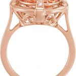 14K Rose Natural Checkerboard Pink Morganite & .02 CTW Diamond Ring - 68161