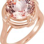 14K Rose Natural Checkerboard Pink Morganite & .02 CTW Diamond Ring - 68161