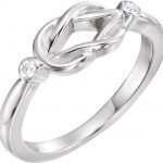 Sterling Silver .06 CTW Diamond Knot Ring - 67741