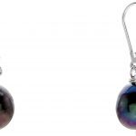 Sterling Silver Cultured Black Freshwater Pearl Earrings - 65969