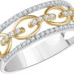 14K White 1/4 CTW Natural Diamond Link Ring - 652312