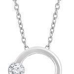 14K White 1/10 CTW Natural Diamond Two-Stone Interlocking Circle 18" Necklace - 652665