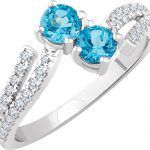 14K White Natural Swiss Blue Topaz & 1/4 CTW Diamond Ring - 652700